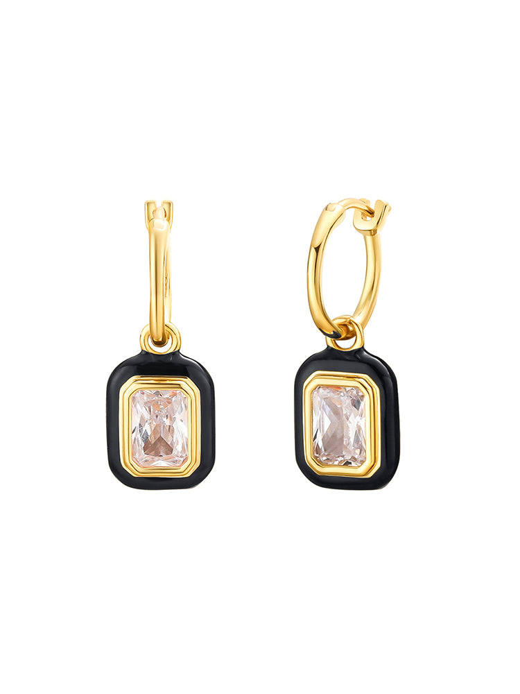 Square Crystal Dangle Earrings