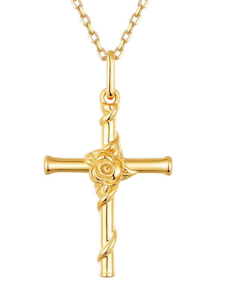 Rose Cross Necklace