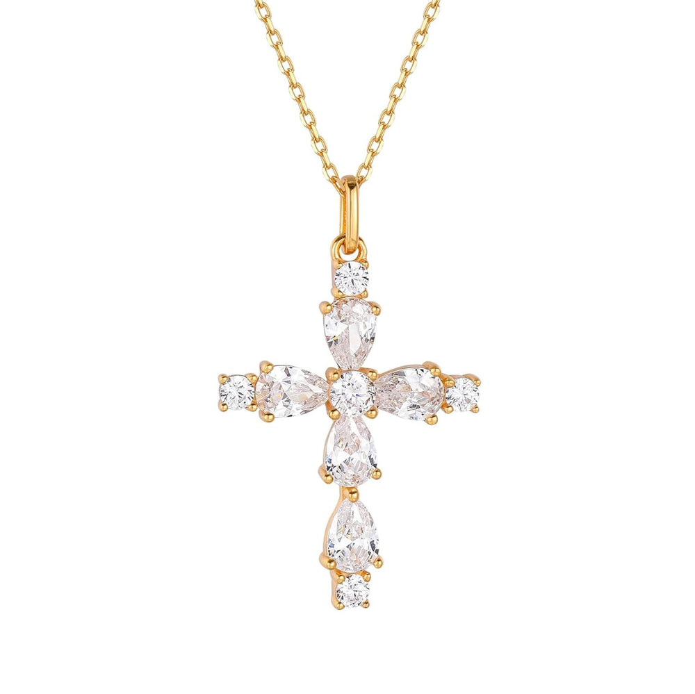 Full Diamond Cross Pendant Necklace