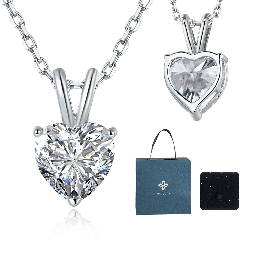 Dazzling Moissanite Necklace Forever Love Heart Necklaces