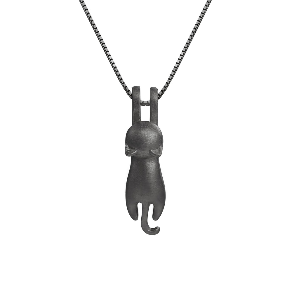 S.Leaf Sterling Silver Cat Necklace