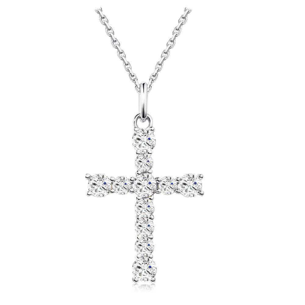Cubic Zirconia Cross Pendant Necklace