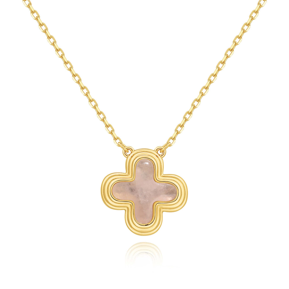 S.Leaf Gold 18K Gold Plated Clover Charm Lucky Necklaces
