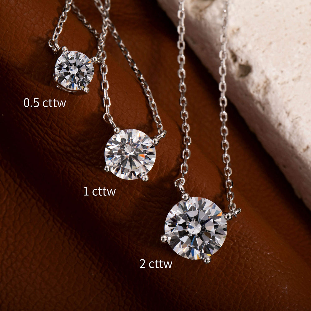 S.Leaf Sterling Silver Gold Plated Choker Pendant Cubic Zirconia Solitaire Necklaces