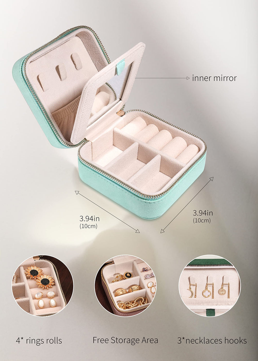 S.Leaf Travel Jewelry Organizer Boxes for Women Small Portable Boxes