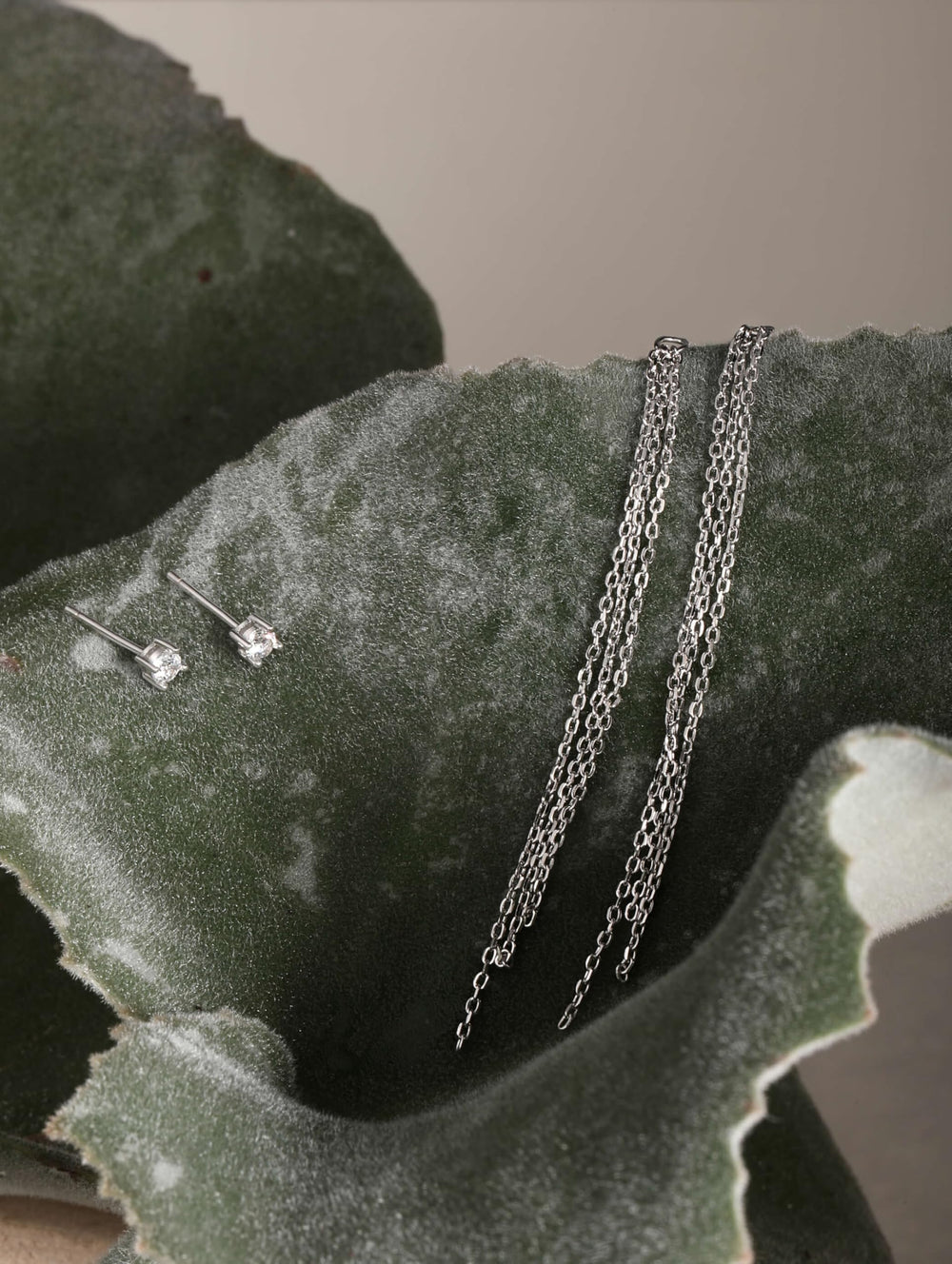 S925 Sterling Silver Through Tassel Chain Earrings