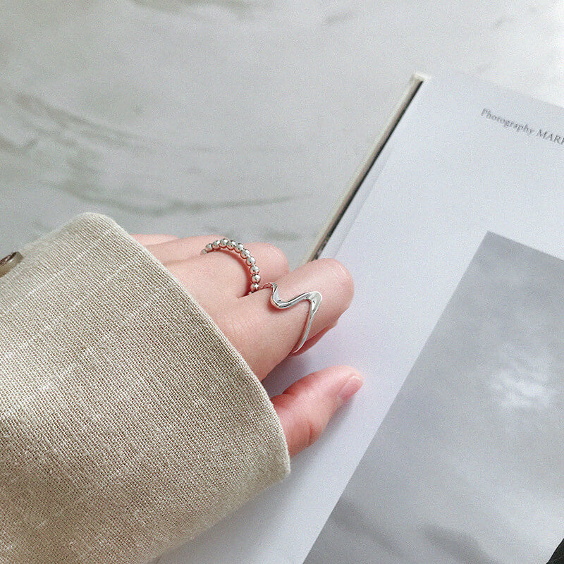Minimalist chic Adjustable Wave Ring gift ideas