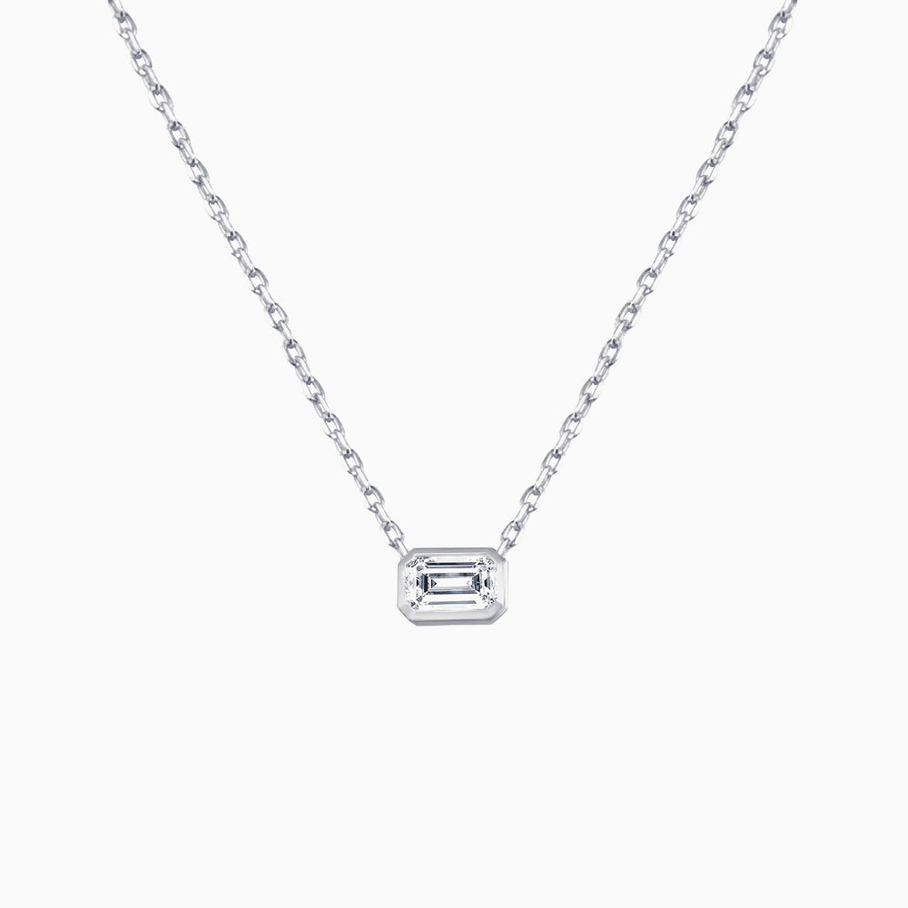 925 Sterling silver Princess Cut CZ Necklace