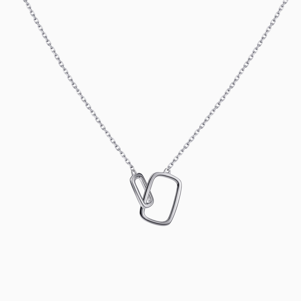 Interlocking Square Pendant Necklace