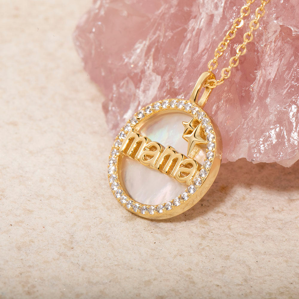 cubic zirconia mom necklace gift for mother