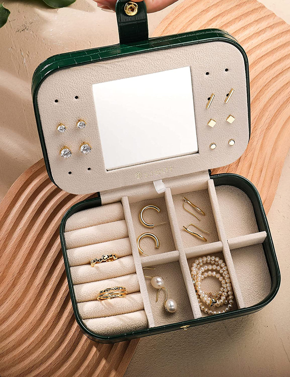 PU leather travel jewelry box