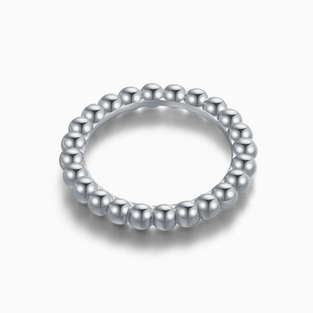 bead Ring wedding band midi ring for women sterling silver