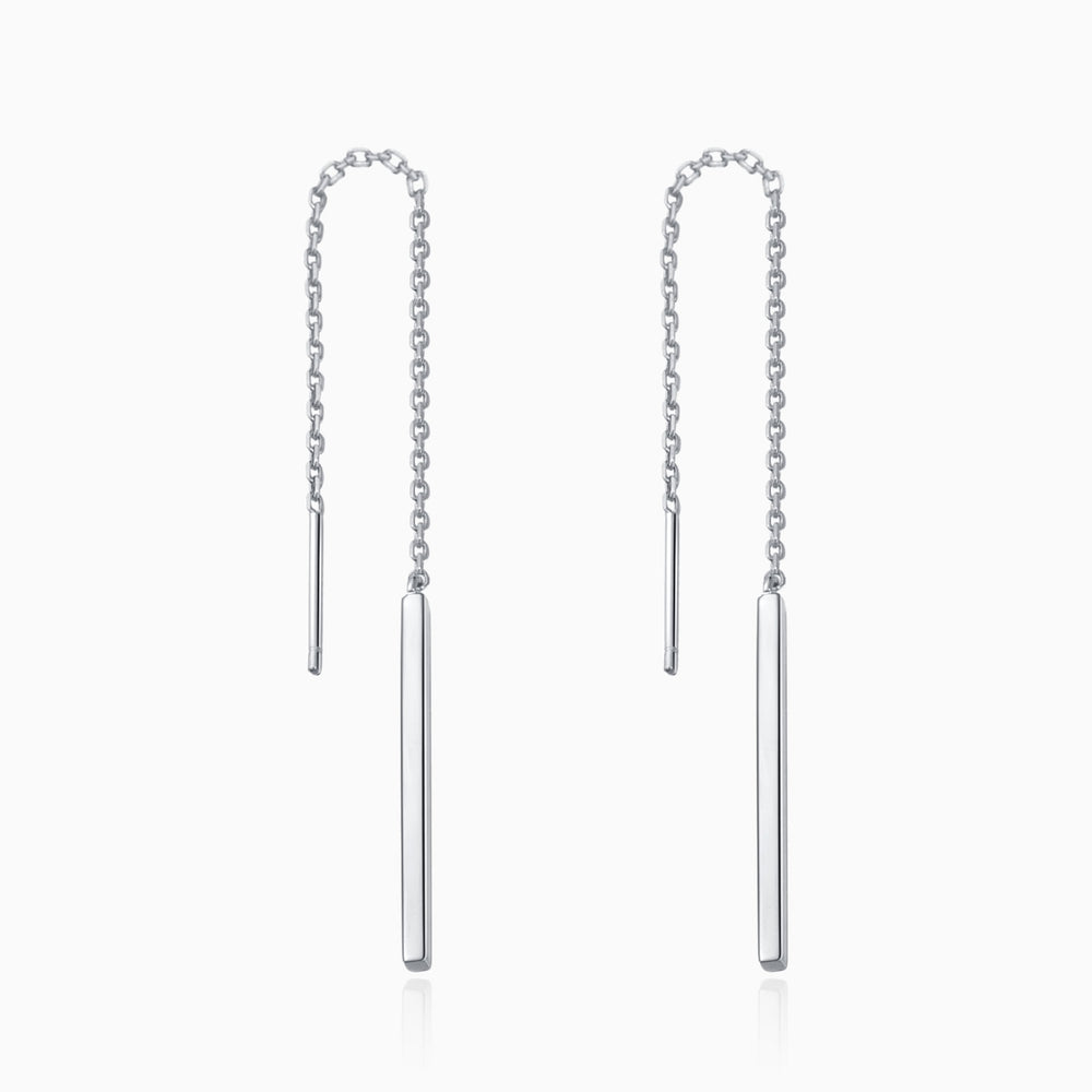 Bar Threader Earrings gold plated sterling silver