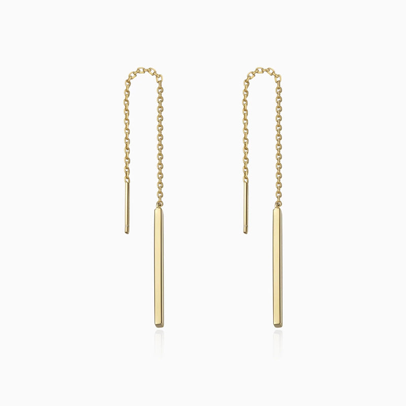 Bar Threader Earrings gold plated