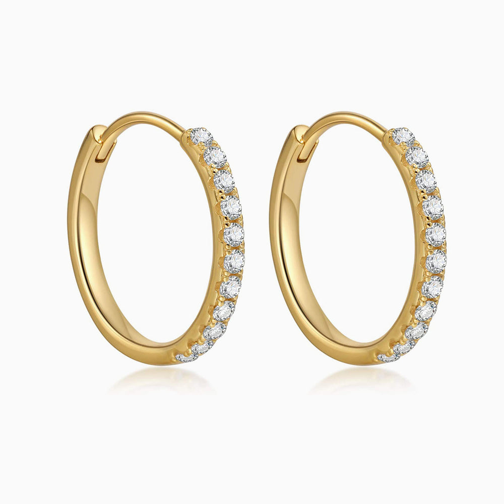 CZ hoop earrings gold