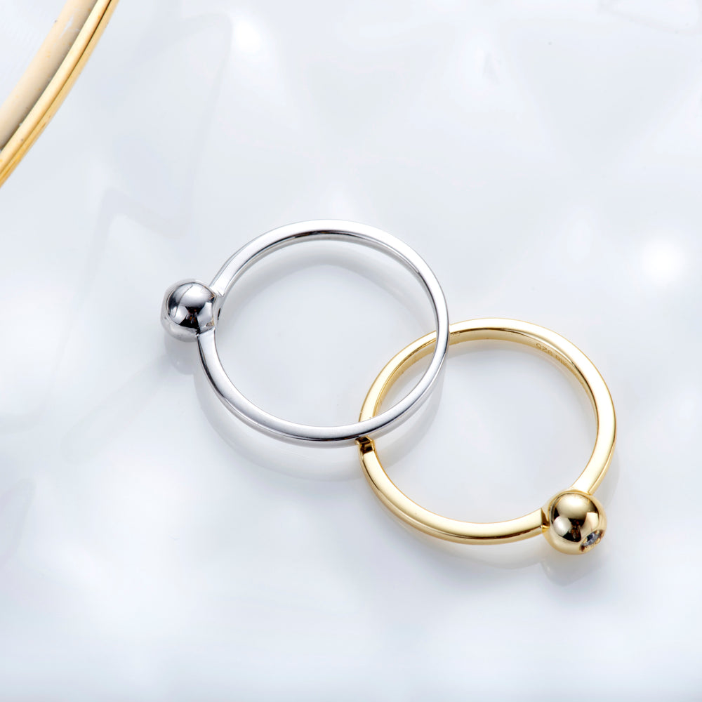 Tiny Ball Ring with CZ