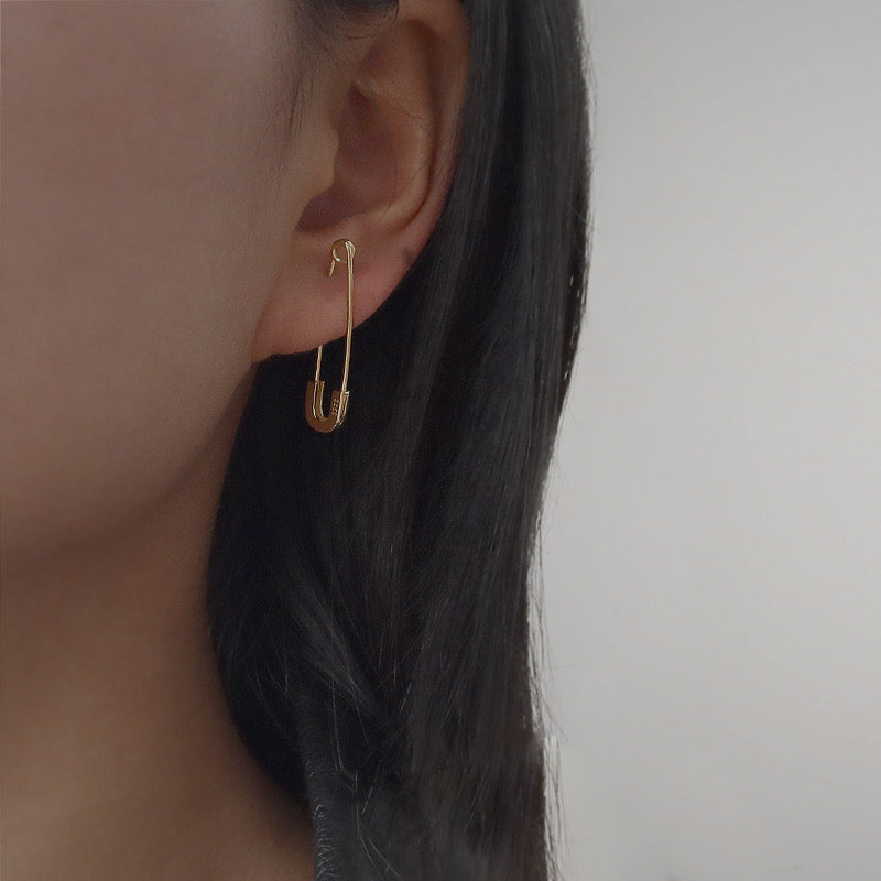 Minimalist Safety Pin Earrings