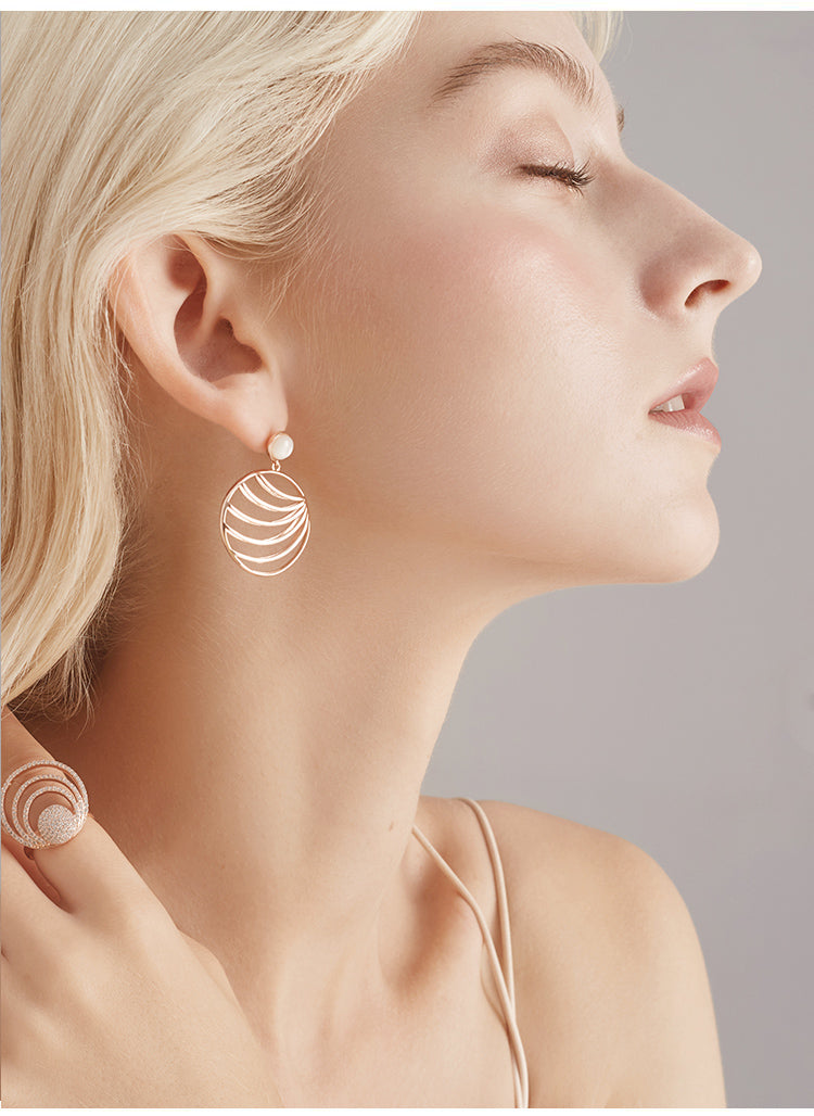 dainty leaf drop earrings