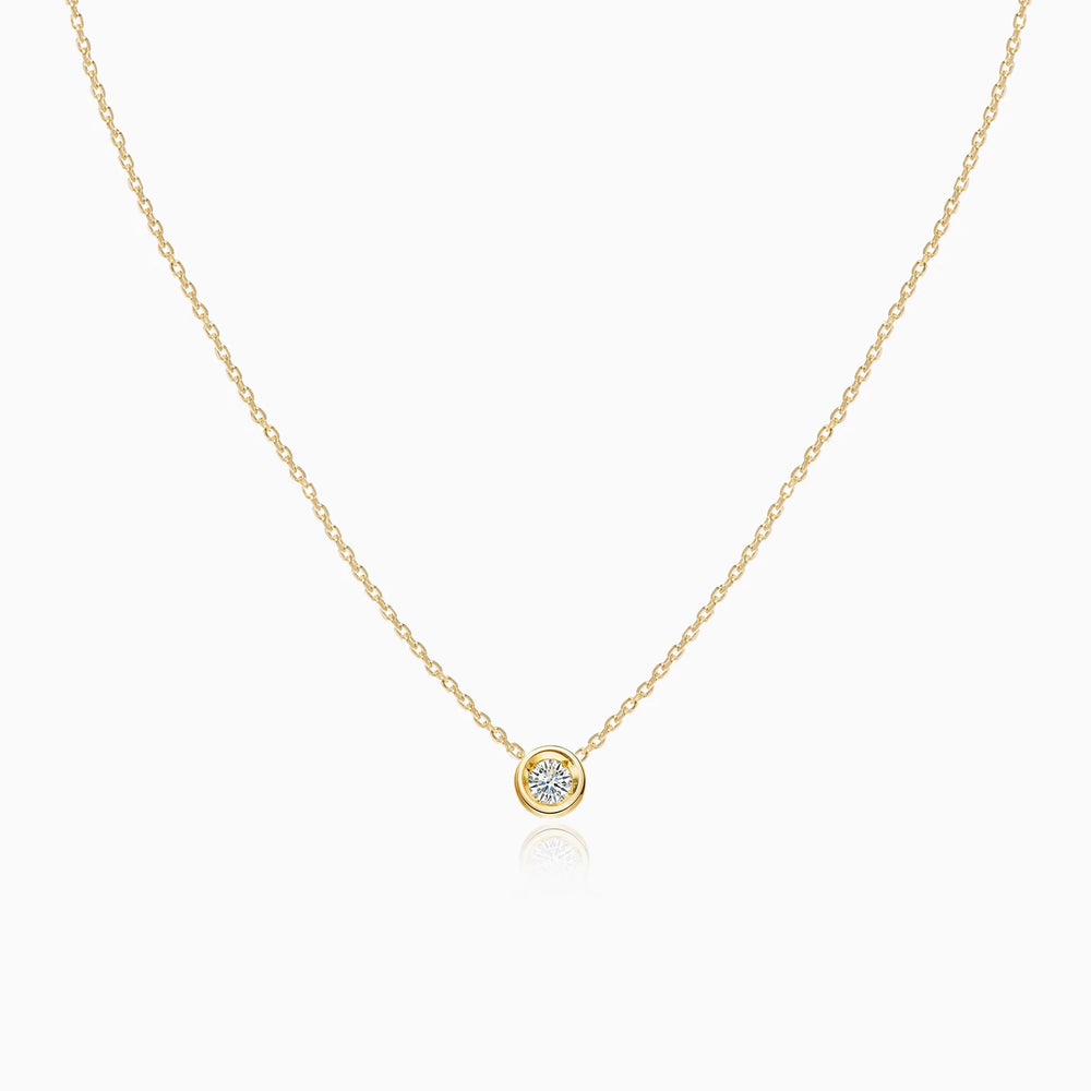 CZ Solitaire Necklace gold