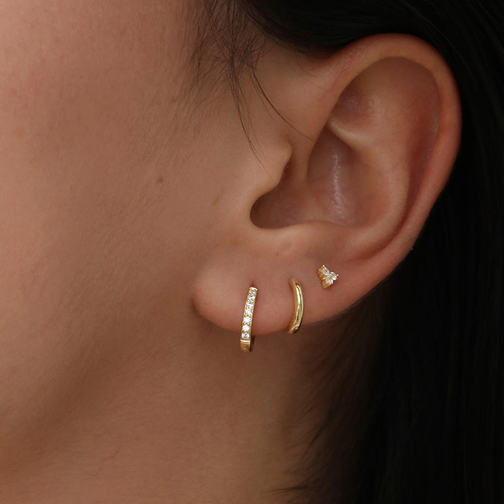 dainty cubic zirconia hoops for women