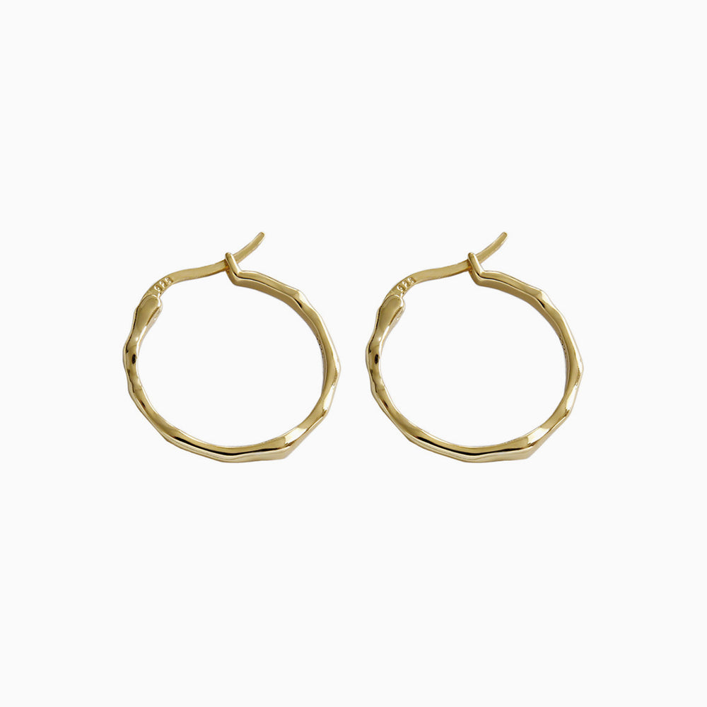 Irregular Surface Thin Hoop Earrings for women